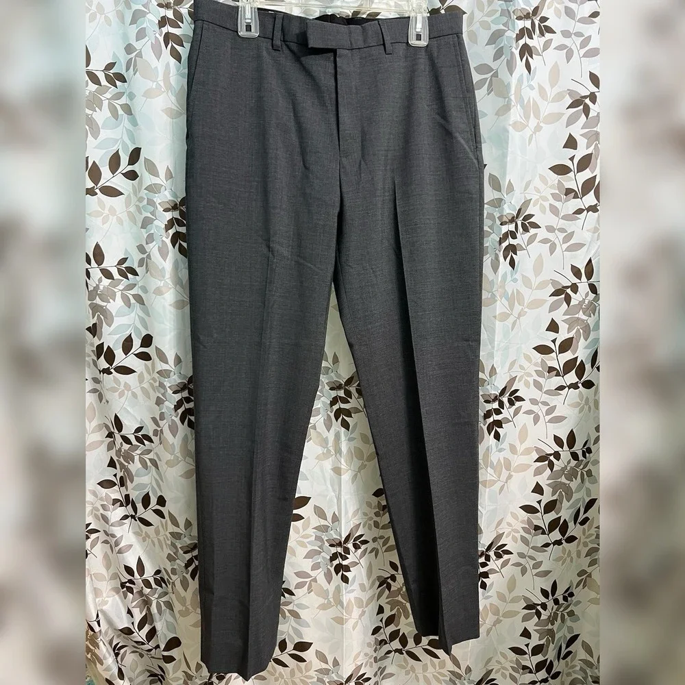 New Without Tags Brooks Brothers 34x32 Marzotto Wool Spandex Stretch Gray Woven